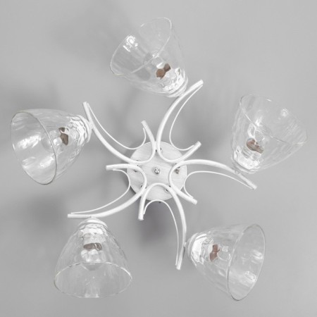 Riana chandelier 5x40W E27 white, silver 57x57x23cm-3