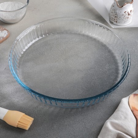 A set of round utensils from heat -resistant baking glass Borcam, 2 items: 1.6 liters, 2.6 liters-1
