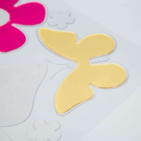 Interior mirror sticker "Butterflies in the garden" color 61x32 cm-1