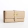 Women's wallet on the button, beige color