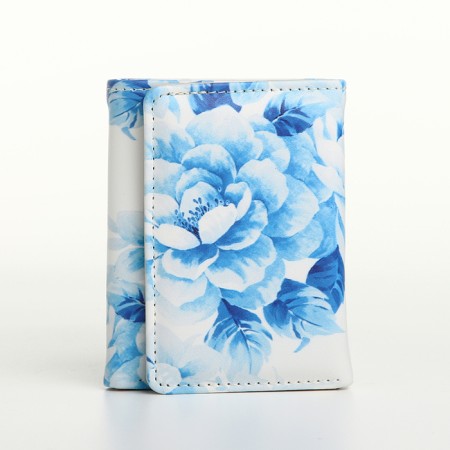Women's wallet on the button, blue color-2