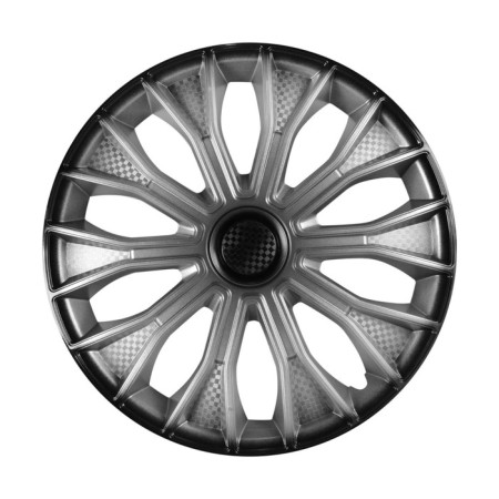 Wheel caps 15 "Voltec +", silver-black, carbon, set. 2 pcs-1