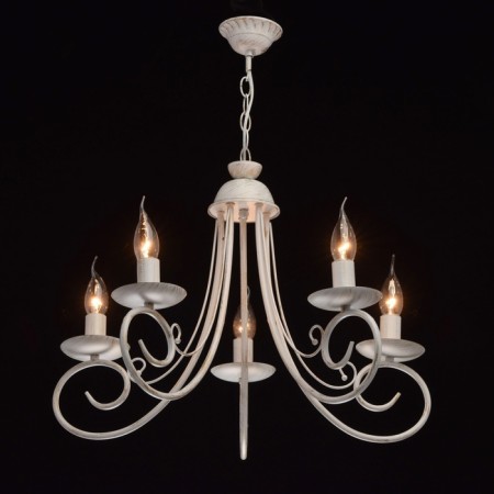 Suspended chandelier "Candle", 5x60W E14, white 52x52x75 cm-1