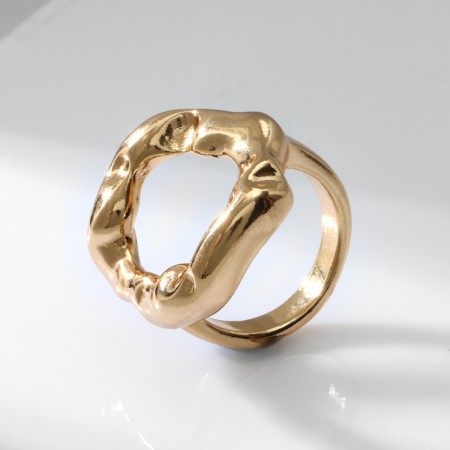 Ring Metal "Trend" crumpled oval, color gold, size 16-2