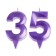 Candle in the cake jubilee "line" (set 2 in 1), number 35 /53, purple metallic, 6.5 cm