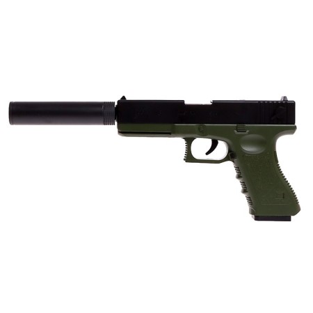 Glock Pistol, with sleeves, muffler, shoots soft bullets-1