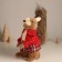 Decor "Squirrel in a checkered skirt and a knitted sweater" 11x17x20 cm