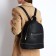 Women's backpack made of artificial leather with lightning, 1 pocket, black color