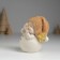 Polystone souvenir "Snowman in a golden knitted cap, with wings" 9x6x9 cm