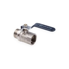 Кран шаровой AQUALINK, PN 50, внутренняя/наружная резьба 1 1/2", ручка, никелированный