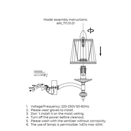 Wall lamp (sconces) Lyusi E14 40W-9