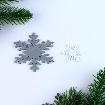 Decor "Snowflakes" set 12 pcs., Silver-2