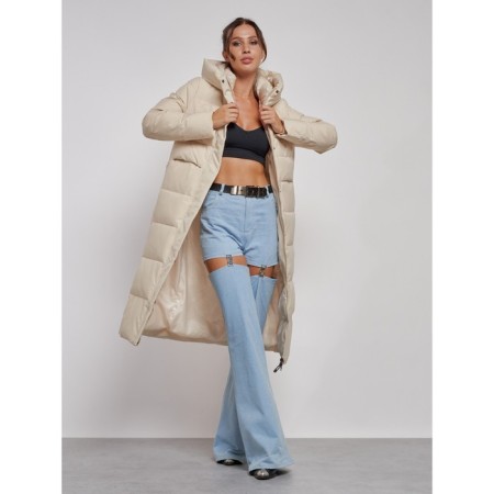 Coat insulated winter female, size 50, beige color-20