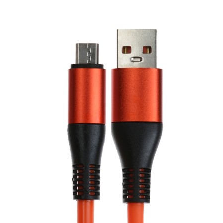 MicroUSB cable - USB, 2.4 A, TPE braid, thickened, 1 meter, orange-1