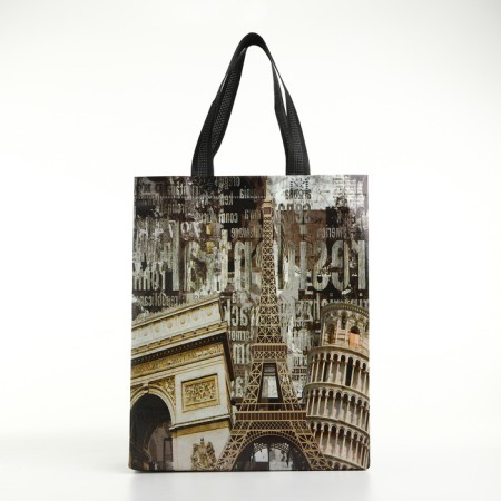 Household bag without fastening, brown color-1
