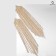 Hanging earrings with rhinestones "waterfall" rhombus, white color in gold, 17 cm