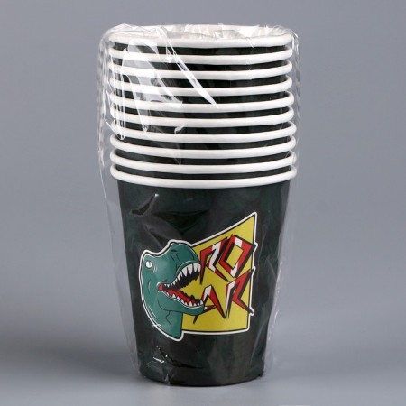 A single -single paper glass "dinosaur", candles, 250 ml-3
