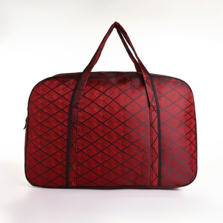 Road bag with lightning, external pocket, long belt, burgundy color-1