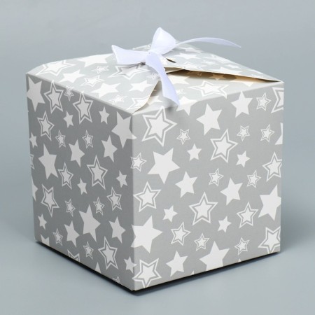 Gift folding box, packaging, “stars”, 12 x 12 x 12 cm-1