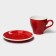 Coffee steam porcelain Magistro Coffee Time, 2 objects: a cup 280 ml, a saucer d = 15.5 cm, red color
