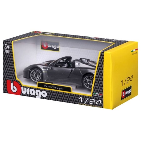 BBURAGO Porsche 918 SPYDER, DIE-CAST, 1:24, opening doors, gray gray.-10