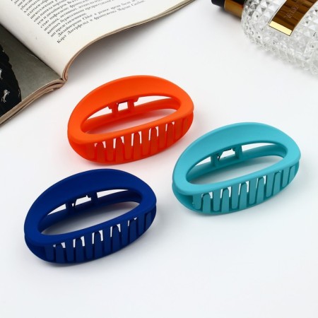 Hair crab "Leon" oval classic matte, 8.5 cm, mix-2