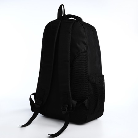 Youth backpack from textiles on lightning, 4 pockets, black/blue color-3