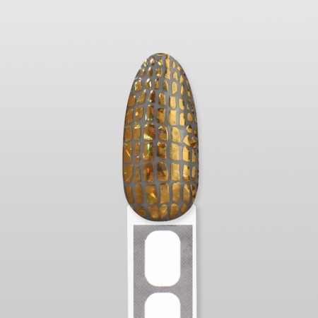 Heligator nail stickers, foil, golden color-4