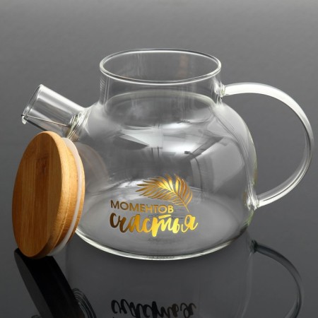 Glass kettle "Moments of happiness", 1000 ml