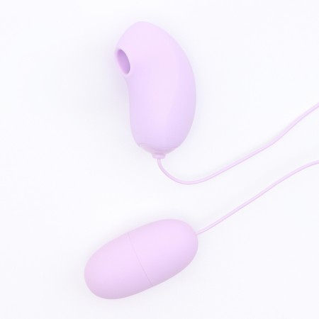 Vibroyaite with a vacuum-wave clitoris stimulant, Power Bank, Soft silicone, purple-2