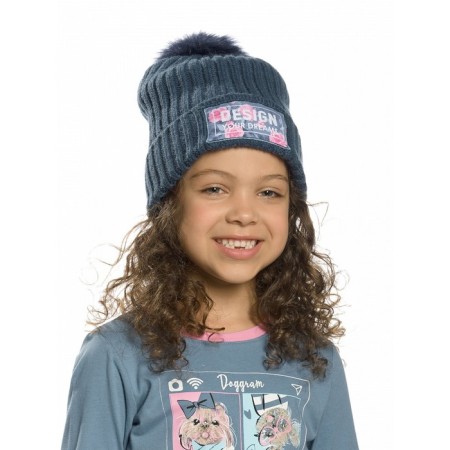 Hat for girls, size 50-51, blue color