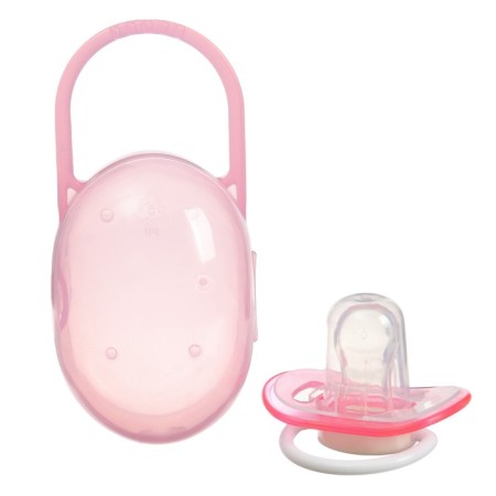 Nipple - orthodontic dummy with container, +3 months, pink color-2
