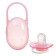 Nipple - orthodontic dummy with container, +3 months, pink color