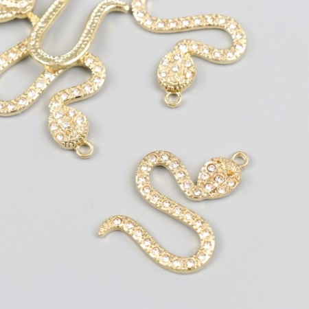 Decor for creativity metal, rhinestones "cobra" gold 0.4x2.7x3.6 cm