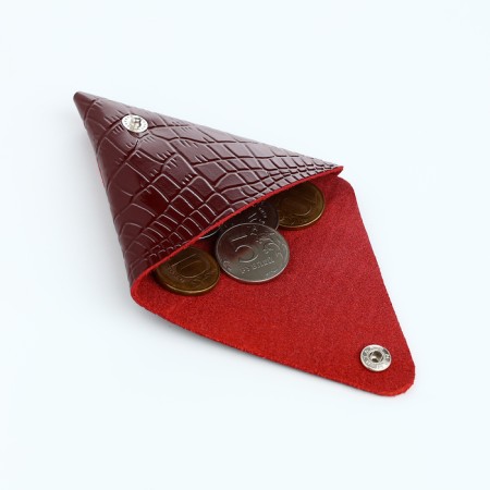 Monetnik on the button, Textura, burgundy color-2