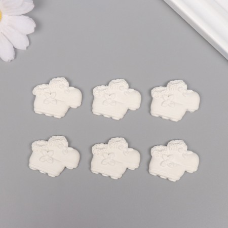 Decor for the creativity of Polystone "Pinettes" White set 6 pcs 3x2.7 cm-2