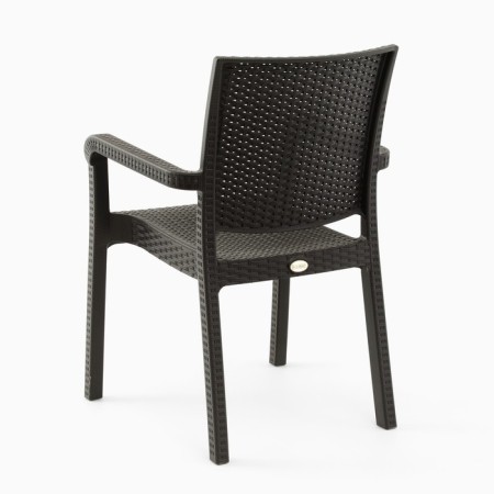 Set of garden furniture: 2 chairs + table, brown-7