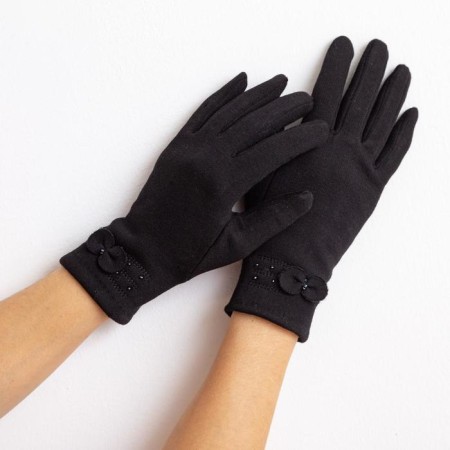 Gloves female "bow", size 19, color black