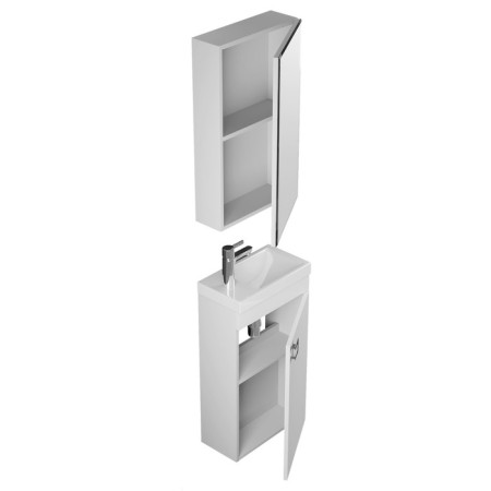 Tumbling under the Uperwood Vizo sink, 40 cm, suspended, white glossy-5