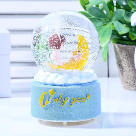 Souvenir Polystone Water Ball Light, music "Baby for a month" MIX 12x8.5x8.5 cm-5