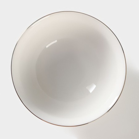 Porcelain bowl “Golden line”, 700 ml, white color-1