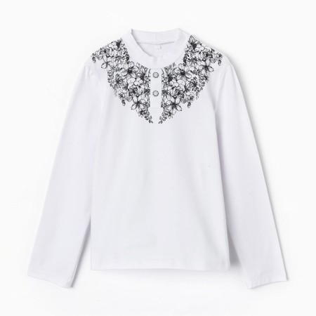 School blouse for a girl, white color, height 122 cm-5