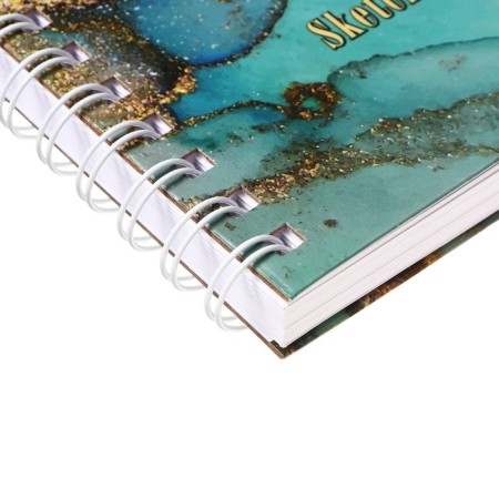 A5 sketchbook, 80 sheets on the crest on the long side of the "marble", solid cover, block 100 g/m²-2