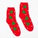Women's socks "Christmas trees" color red, size 23-25