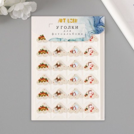 A set of corners with a pocket for photos 24 corners "New Year" 12.5x9 cm-5