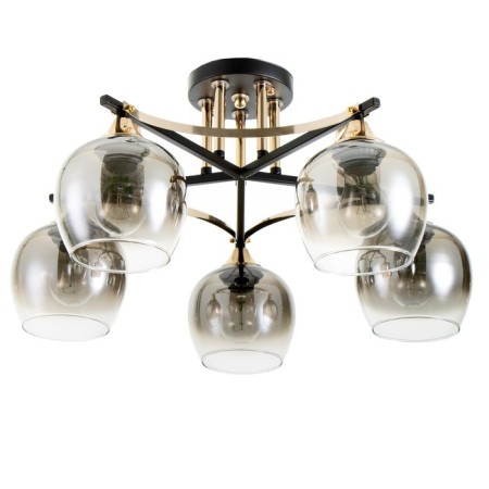 Svetogor chandelier "Level" 5x60W E27 black/gold-1