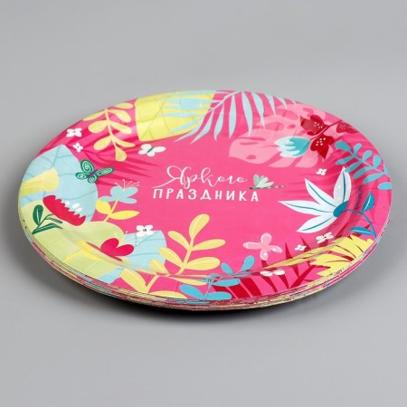 Disposable paper plate "Bright holiday", 18 cm-2