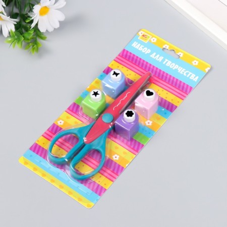 Set for scrapbooking "Karakuli" Scissors Figure 15.5 cm+4 handle d = 1.2 cm10x23 cm mix-2