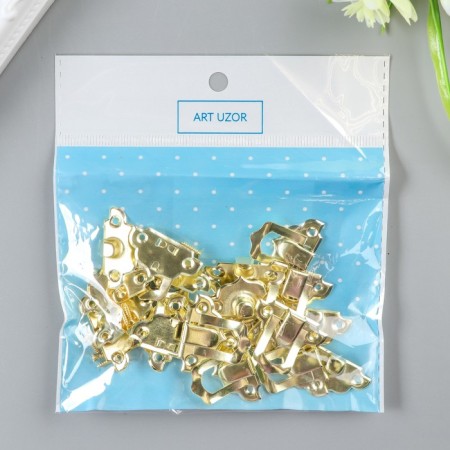 Castle metal for casket gold + nails. set 10 pcs 2.9x3 cm-3