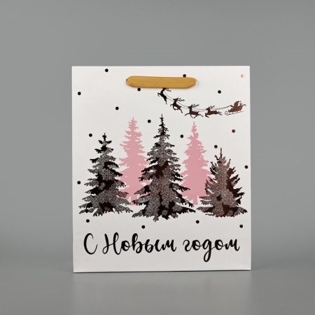 Package New Year's laminated “Fairytale Forest”, M 30 x 26 x 9 cm, New Year-1